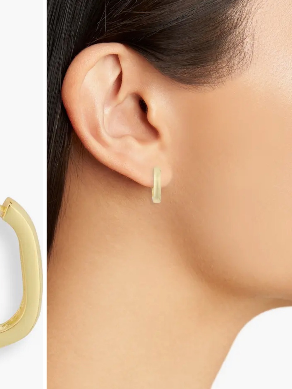 Argento Vivo Sterling Silver Square Hoop Earrings - Picture 2 of 4